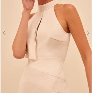 Sleeveless Mid Length Off White Dress - Small (2)